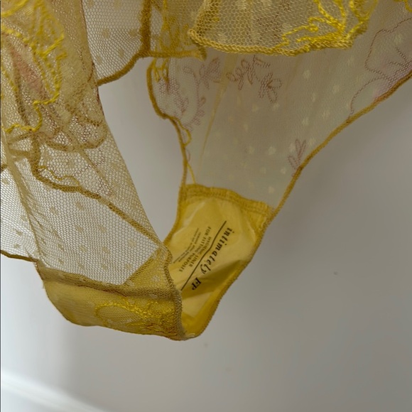 Free People Sheer Yellow Floral Bodysuit sz. M - Picture 7 of 7
